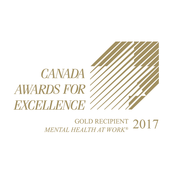Canada awards for excellence. Gold recipient, mental health at work, 2017